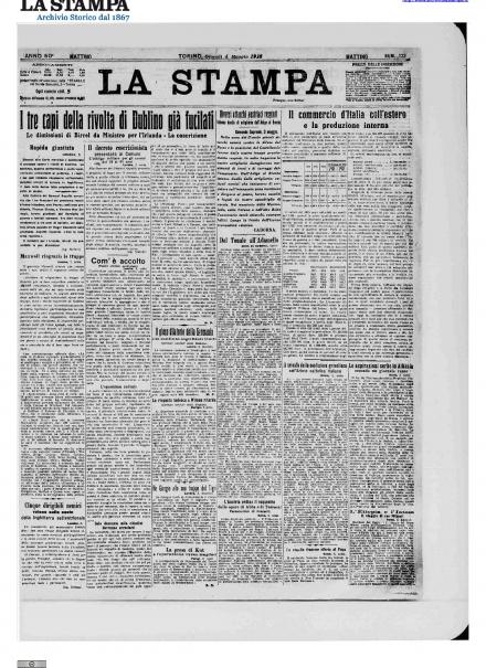 LA PRIMA PAGINA DE LA STAMPA