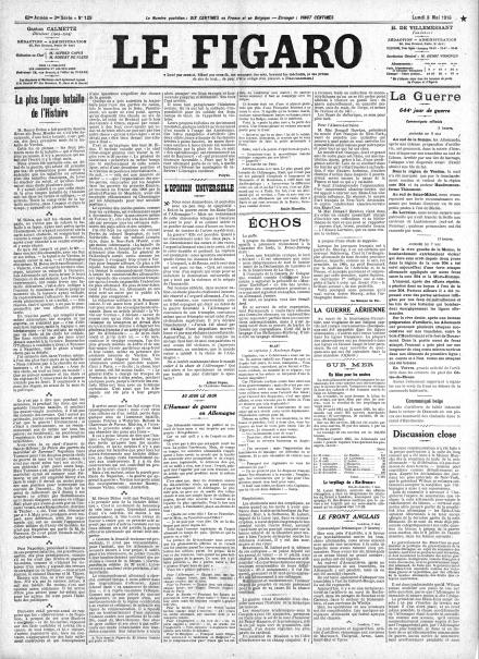 LA PRIMA PAGINA DE LE FIGARO
