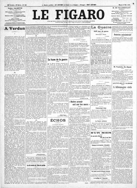 LA PRIMA PAGINA DE LE FIGARO