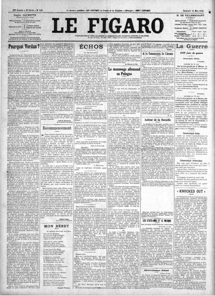 LA PRIMA PAGINA DE LE FIGARO
