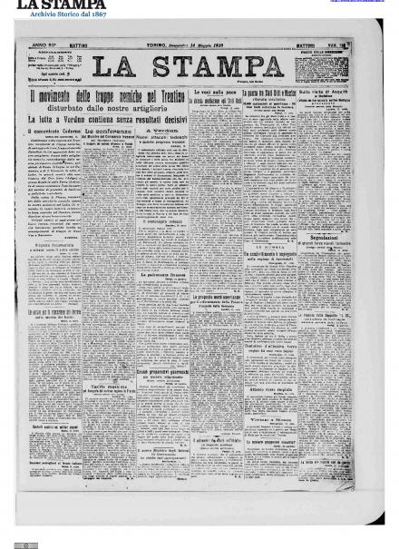 LA PRIMA PAGINA DE LA STAMPA