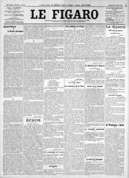 LA PRIMA PAGINA DE LE FIGARO