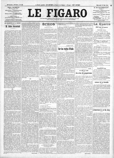 LA PRIMA PAGINA DE LE FIGARO