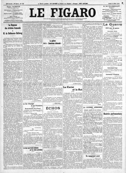 LA PRIMA PAGINA DE LE FIGARO