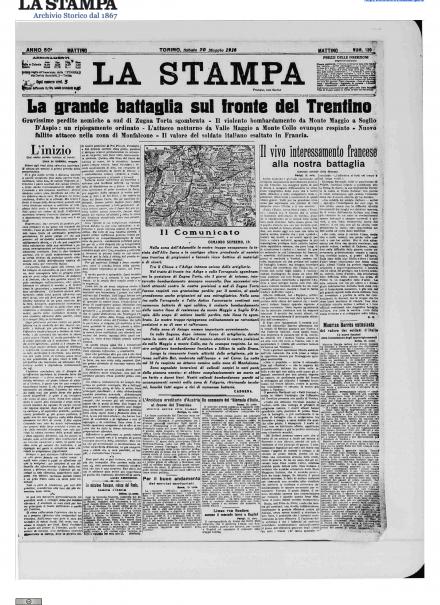 LA PRIMA PAGINA DE LA STAMPA