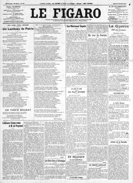 LA PRIMA PAGINA DE LE FIGARO