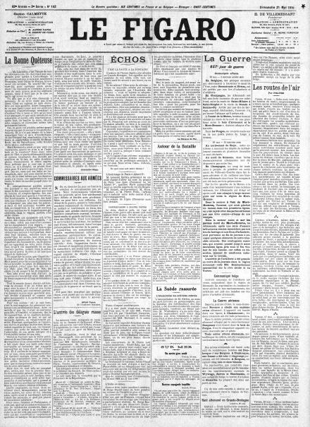 LA PRIMA PAGINA DE LE FIGARO