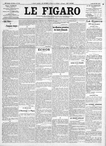 LA PRIMA PAGINA DE LE FIGARO