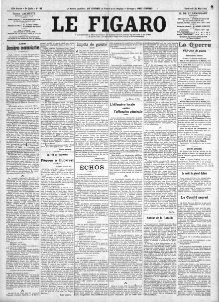 LA PRIMA PAGINA DE LE FIGARO