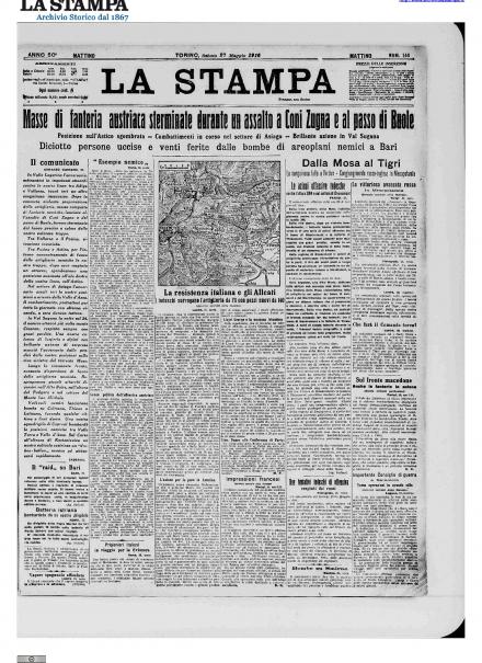 LA PRIMA PAGINA DE LA STAMPA