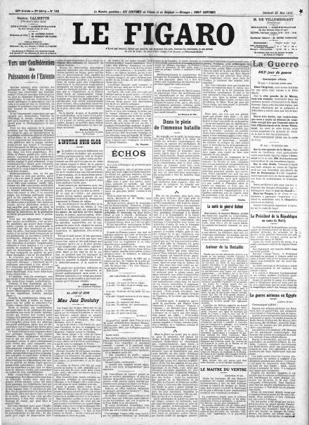 LA PRIMA PAGINA DE LE FIGARO