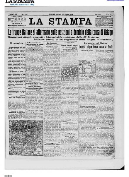 LA PRIMA PAGINA DE LA STAMPA