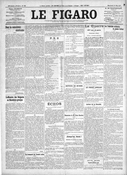 LA PRIMA PAGINA DE LE FIGARO