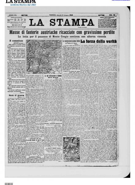 LA PRIMA PAGINA DE LA STAMPA