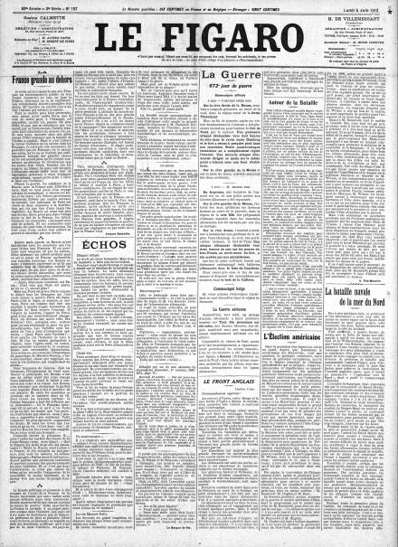 LA PRIMA PAGINA DE LE FIGARO