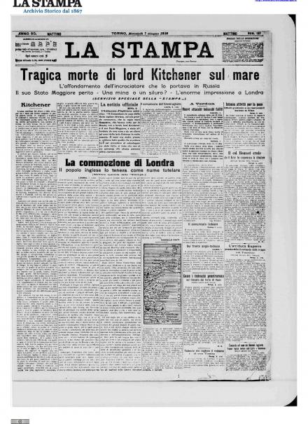 LA PRIMA PAGINA DE LA STAMPA