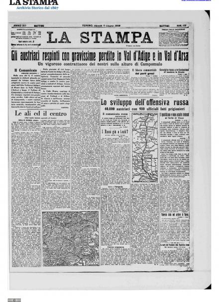 LA PRIMA PAGINA DE LA STAMPA
