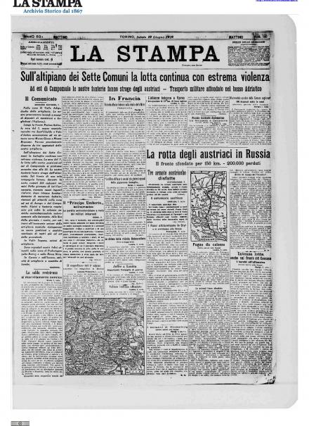 LA PRIMA PAGINA DE LA STAMPA