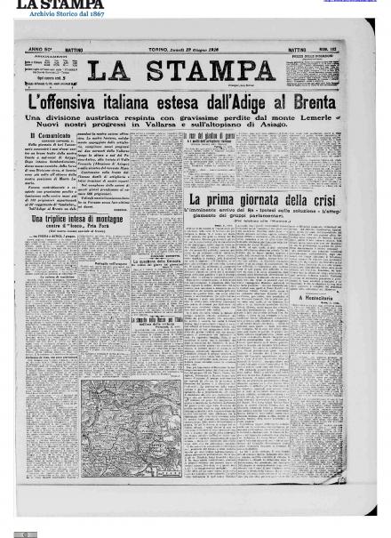 LA PRIMA PAGINA DE LA STAMPA