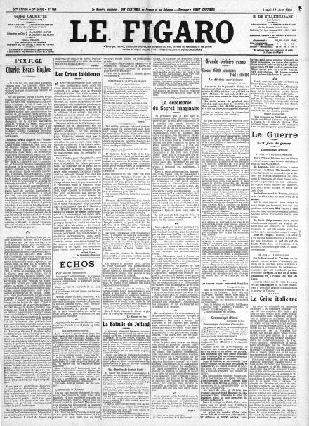 LA PRIMA PAGINA DE LE FIGARO