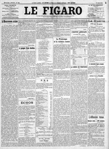LA PRIMA PAGINA DE LE FIGARO