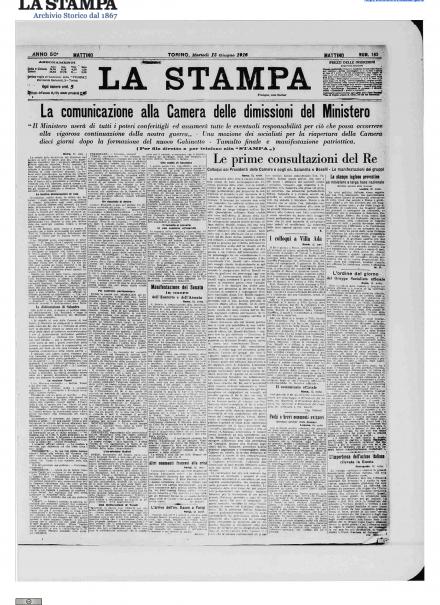 LA PRIMA PAGINA DE LA STAMPA
