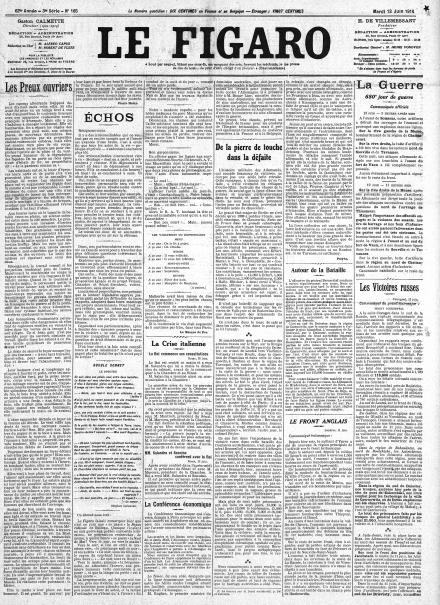 LA PRIMA PAGINA DE LE FIGARO