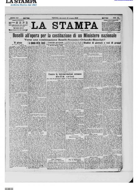 LA PRIMA PAGINA DE LA STAMPA