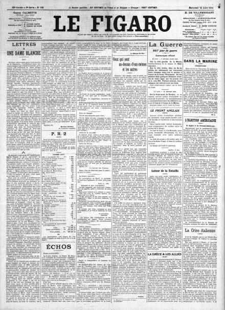 LA PRIMA PAGINA DE LE FIGARO