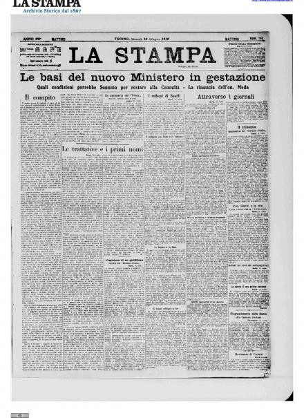 LA PRIMA PAGINA DE LA STAMPA