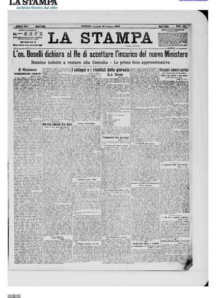 LA PRIMA PAGINA DE LA STAMPA