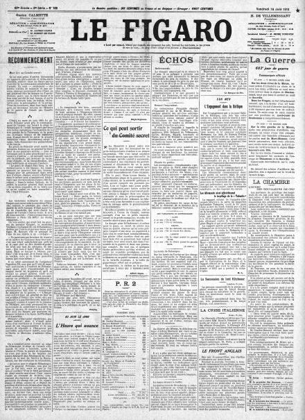 LA PRIMA PAGINA DE LE FIGARO