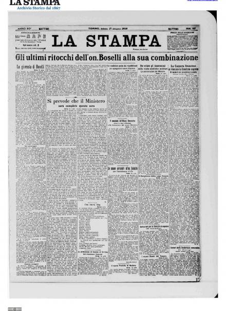 LA PRIMA PAGINA DE LA STAMPA