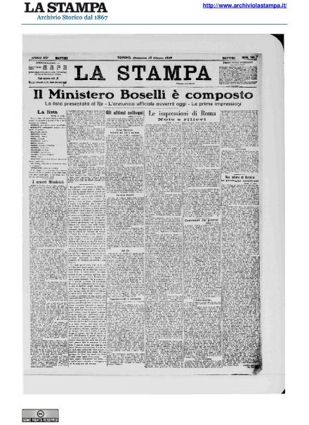 LA PRIMA PAGINA DE LA STAMPA