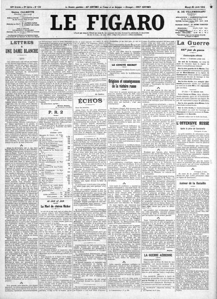 LA PRIMA PAGINA DE LE FIGARO