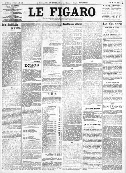 LA PRIMA PAGINA DE LE FIGARO