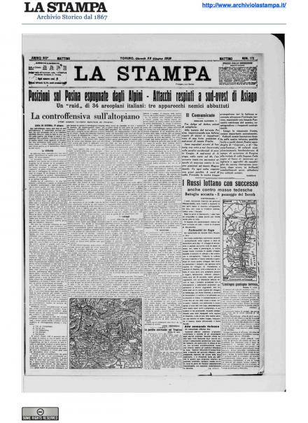 LA PRIMA PAGINA DE LA STAMPA