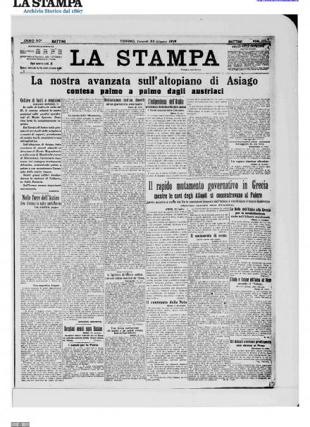LA PRIMA PAGINA DE LA STAMPA