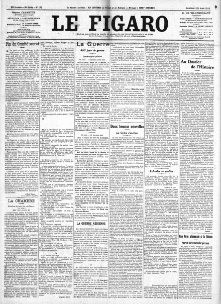 LA PRIMA PAGINA DE LE FIGARO