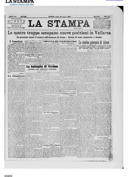 LA PRIMA PAGINA DE LA STAMPA