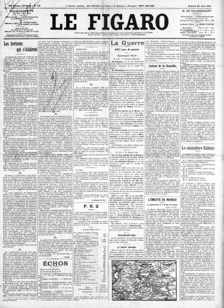 LA PRIMA PAGINA DE LE FIGARO