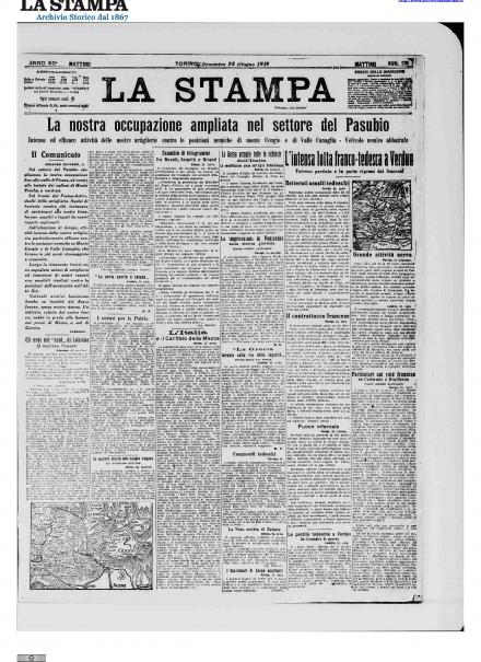 LA PRIMA PAGINA DE LA STAMPA