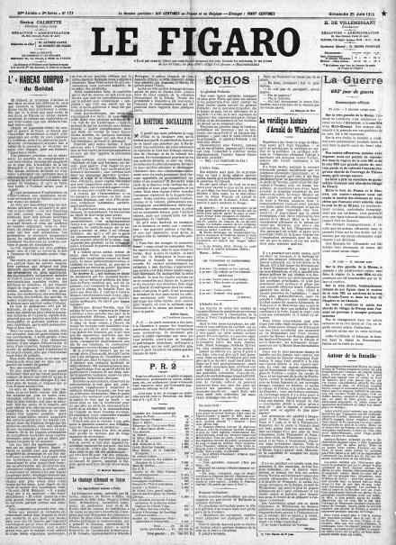 LA PRIMA PAGINA DE LE FIGARO