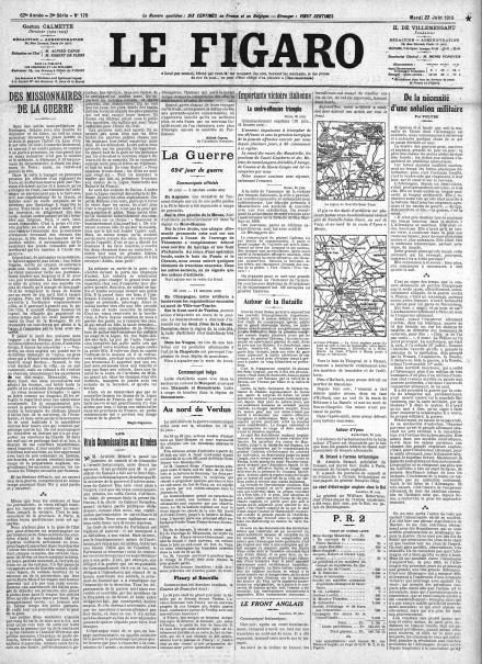 LA PRIMA PAGINA DE LE FIGARO