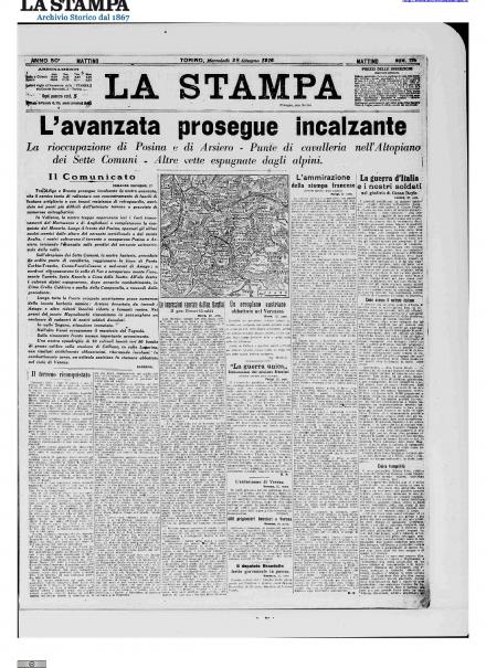 LA PRIMA PAGINA DE LA STAMPA
