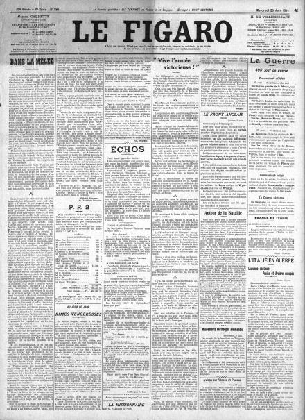 LA PRIMA PAGINA DE LE FIGARO