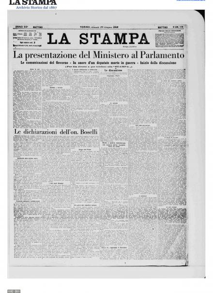 LA PRIMA PAGINA DE LA STAMPA