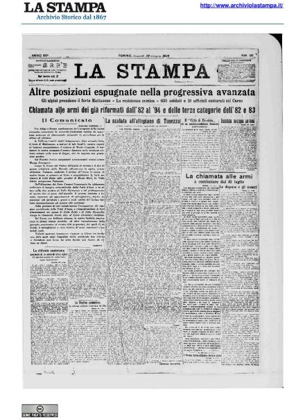LA PRIMA PAGINA DE LA STAMPA
