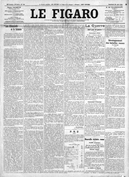 LA PRIMA PAGINA DE LE FIGARO