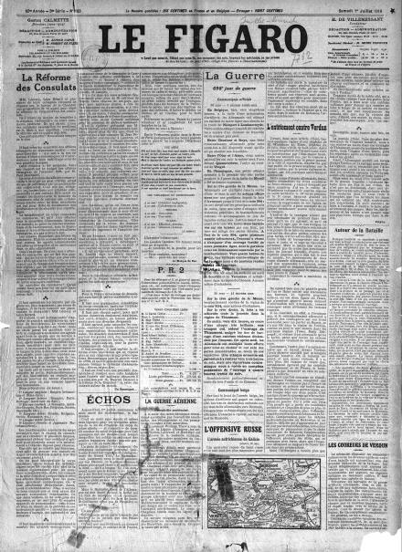 LA PRIMA PAGINE DE LE FIGARO